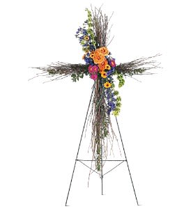 Birch Compassion Cross Flower Bouquet