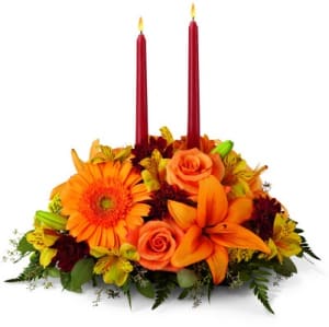 The FTD Bright Autumn Centerpiece Flower Bouquet