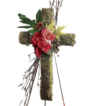 Living Cross Easel Flower Bouquet