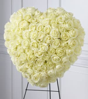 Elegant Remembrance Standing Heart Flower Bouquet