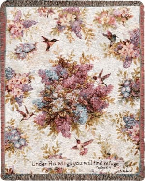 Whisper Wings Tapestry Throw Flower Bouquet