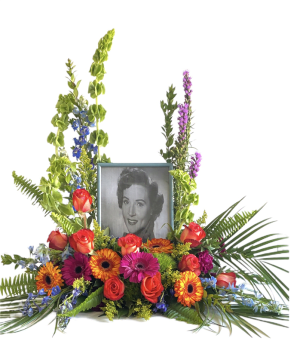 Vibrant Cremains or Photo Tribute Flower Bouquet