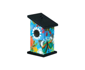 Peaceful Paradise Bird House - Wren Flower Bouquet