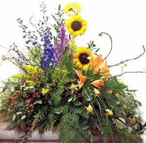 Gone Fishing Casket Spray Flower Bouquet