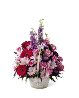 Pastel Peace Basket Flower Bouquet
