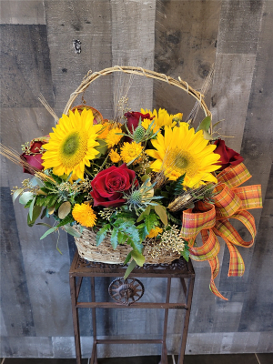 Bountiful Fall Basket Flower Bouquet