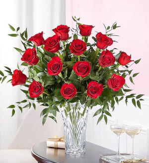 Marquis by WaterfordÂ® Premium Long Stem Red Roses Flower Bouquet