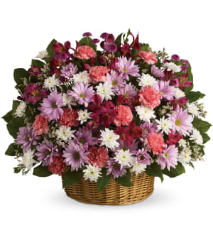Rainbow Reflections Basket Flower Bouquet