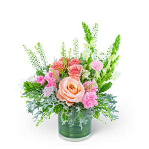 Rosy Coral Romance Flower Bouquet