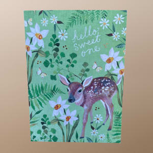 Hello Little One Card Flower Bouquet