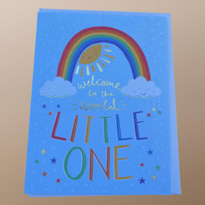 Welcome Little One Card Flower Bouquet