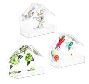 Printed Acrylic Window Bird Feeder Flower Bouquet