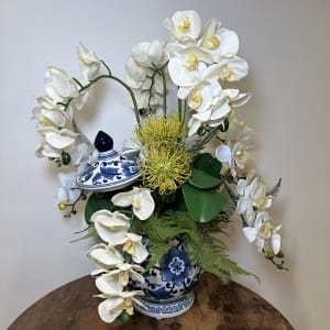 Silk Arrangement - Orchids & Protea Flower Bouquet