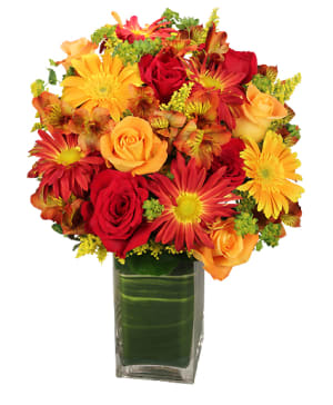 COLORFUL CANVAS ARRANGEMENT Flower Bouquet