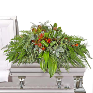 Verdant Farewell Casket Spray Flower Bouquet