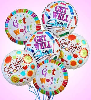 Air-Rangement® - Get Well Mylar Balloons Flower Bouquet