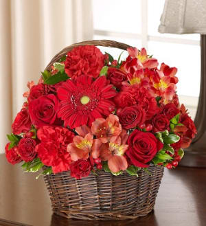 Peace, Prayers & Blessings - All Red Flower Bouquet