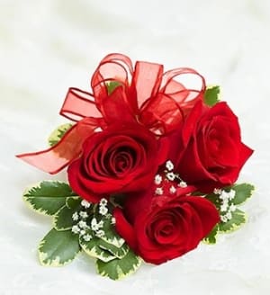 Red Rose Corsage Flower Bouquet