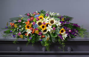 Sunlit Skies Casket Spray Flower Bouquet