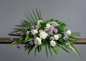 Lavender Kale Casket Spray Flower Bouquet