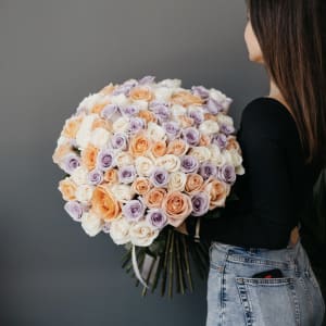 PASTEL MIX ROSES Flower Bouquet