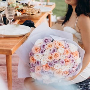 PASTEL MIX ROSES Flower Bouquet