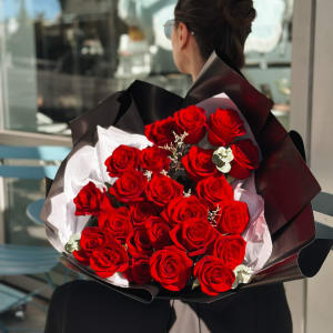 2 DOZEN RED ROSES Flower Bouquet