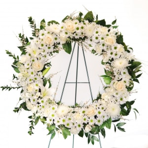 "SERENE REFLECTIONS" STANDING WREATH Flower Bouquet