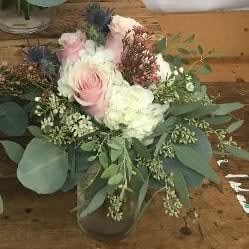 Beautiful Blush, Burgundy and Rose Gold Wedding Flowers