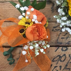 Rustic Sunflower and Orange Rose Wedding Flowers Flower Bouquet