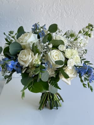 Bridal Bouquet - White/Blue