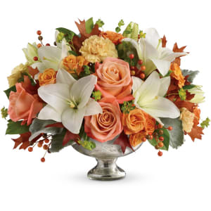 Teleflora's Harvest Shimmer Centrepiece Flower Bouquet