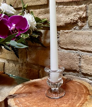 Small Candle Holder With Candle Flower Bouquet