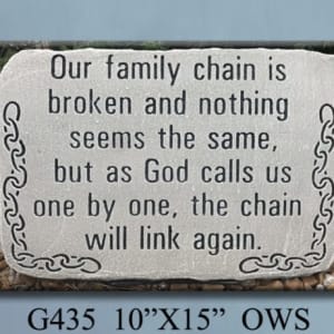 Family Chain Memorial Stone on Stand Flower Bouquet
