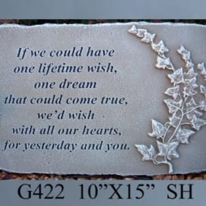 If We Could Have One Wish Memorial Stone on Stand Flower Bouquet