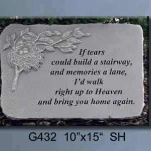 Stairway Memorial Stone on Stand Flower Bouquet