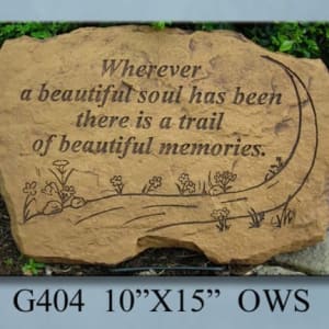 Trail Of Memories Memorial Stone On Stand Flower Bouquet