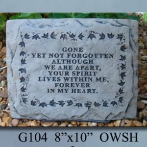 Gone Yet Not Forgotten Memorial Stone Flower Bouquet