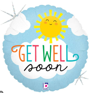 Get Well Soon Sun Balloon Flower Bouquet