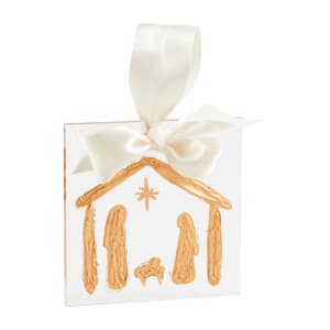 Nativity Gold Acrylic Ornament Flower Bouquet