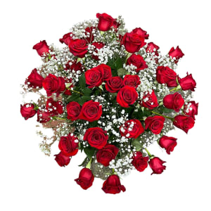 Bold Statement Red Rose Bouquet Flower Bouquet