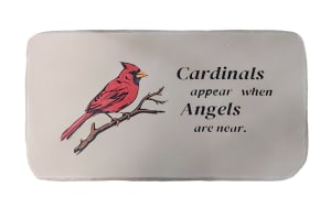 Cardinals Appear Garden Bench Flower Bouquet