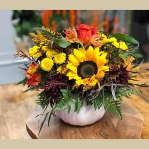 White Fall Pumpkin Flower Bouquet