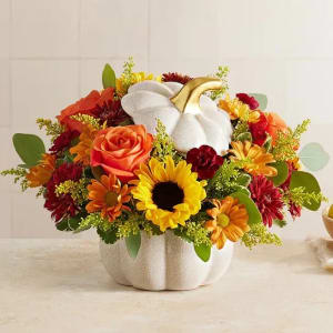AUTUMN WHITE PUMPKIN Flower Bouquet