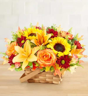 Fields of Europe® for Fall Basket Flower Arrangement Fields of Europe® for Fall Basket Flower Bouquet