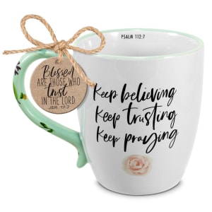 Keep Believing 19 oz Coffee Mug Flower Bouquet