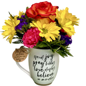 I Will Spread Joy 20 oz Mug Flower Bouquet