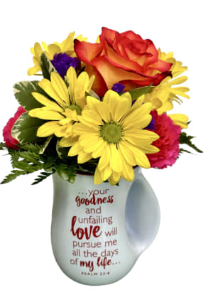 Loved Handwarmer Mug 18 oz Psalm 23:6 White and Red