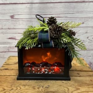 Flickering Fireplace Silk (Artificial) Lanterns Flower Bouquet