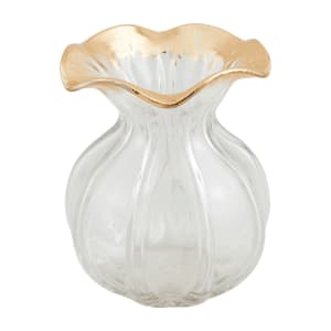 Ruffle Gold Glass Vase Flower Arrangement Ruffle Gold Glass Vase Flower Bouquet